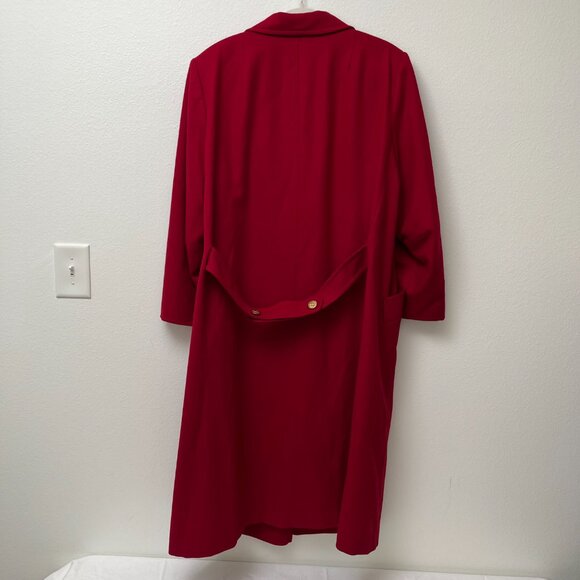 VTG Forecaster of Boston Red Wool Coat Double Breasted Made in USA Women's 18 - Picture 2 of 14